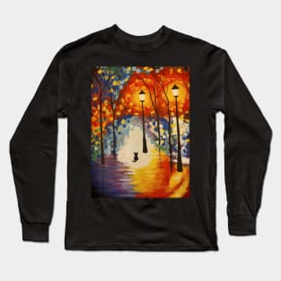 Stray Cat at Night Long Sleeve T-Shirt